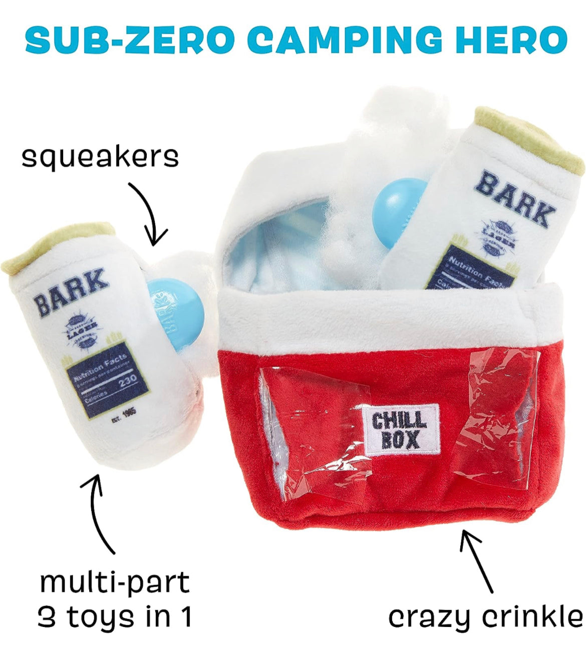 Sub Zero Camping Hero Plush Dog Toy by BARK