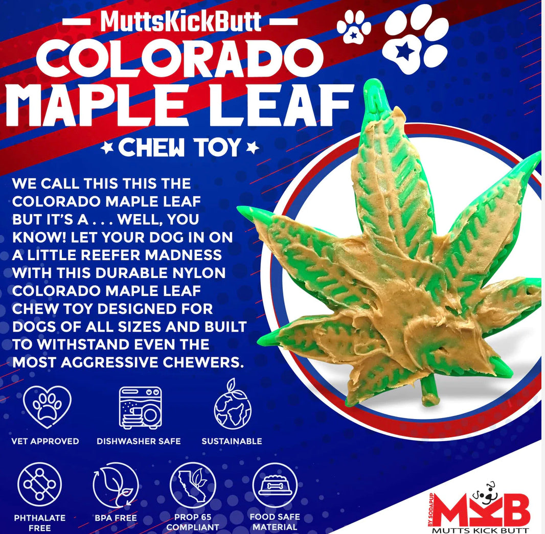 Colorado Maple Leaf Nylon Chew Dog Toy by SodaPup