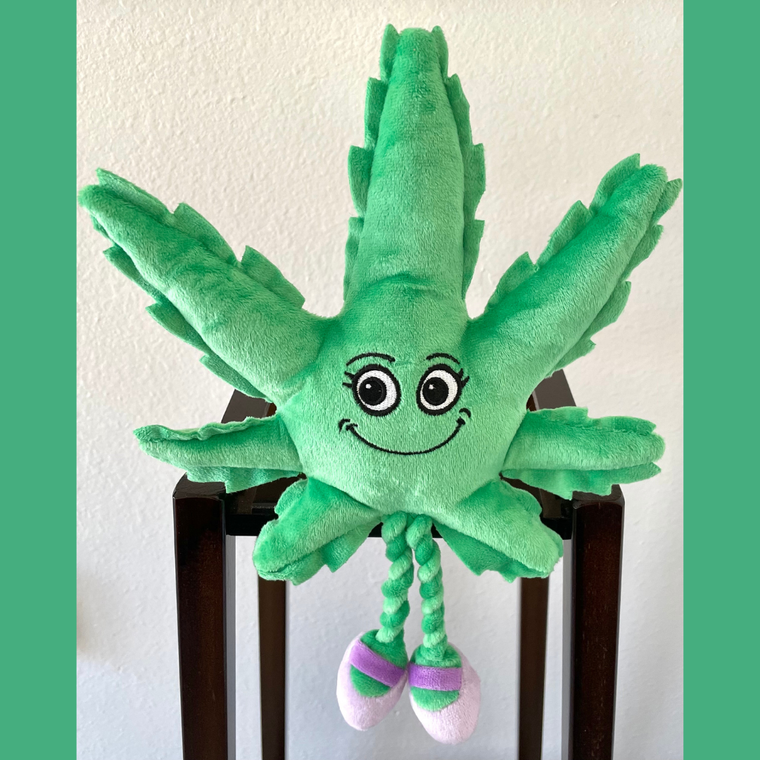 Mary Jane the Weed Leaf Cool Plush Squeaky Dog Toy