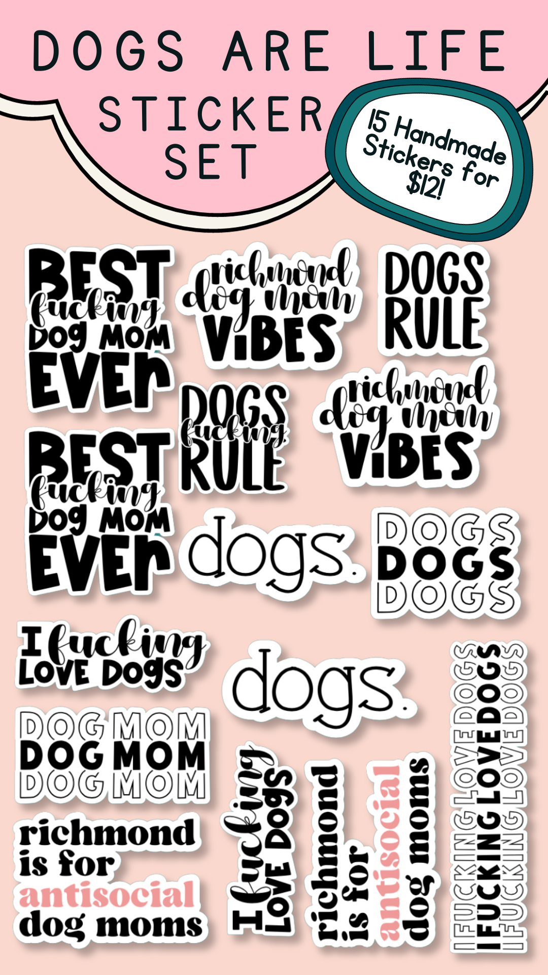 DOGS ARE LIFE Sticker Set