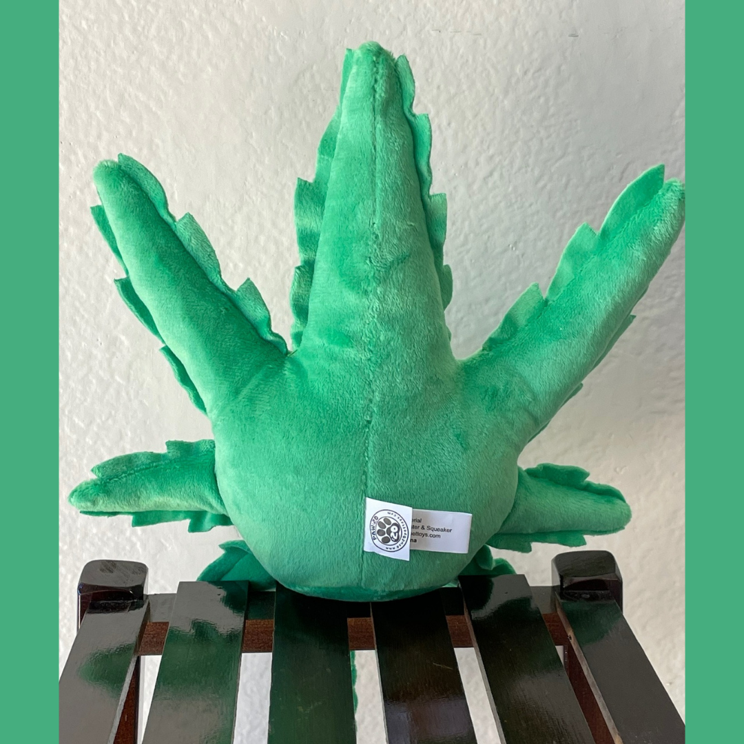 Mary Jane the Weed Leaf Cool Plush Squeaky Dog Toy