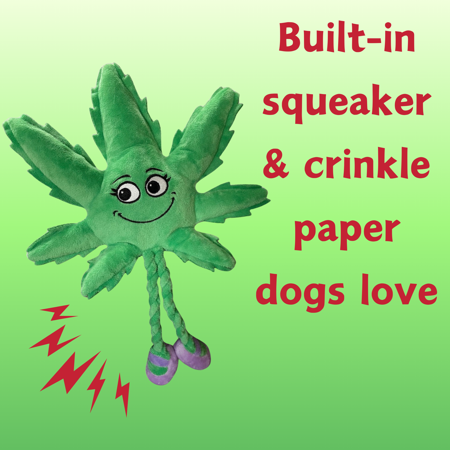 My Name is Mary Jane the Weed Leaf Stuffed Dog Toy